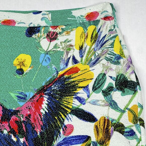 Maeve By Anthropologie Bird Floral Tropical Teal Textured Skirt Size S - NWOT - Picture 5 of 7